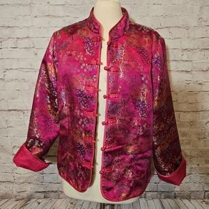 Old Navy Womens Cheongsam Jacket Size XXL Pink Asian Pink